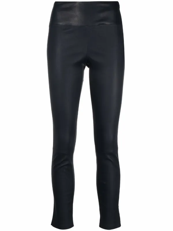 Theory Cropped Leather Trousers - Farfetch