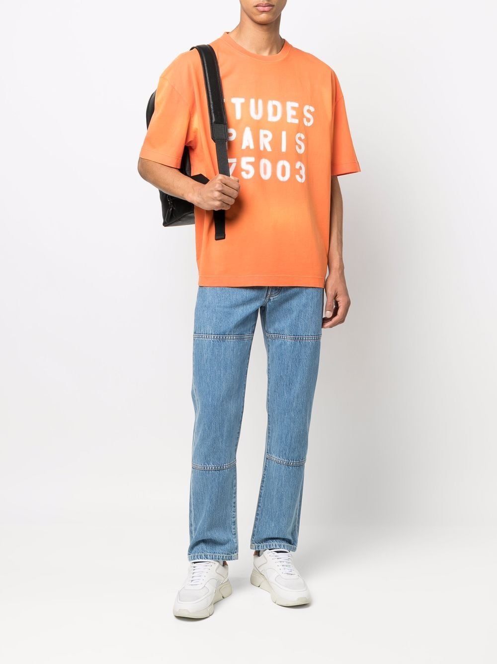 Etudes T-shirt van biologisch katoen - Oranje