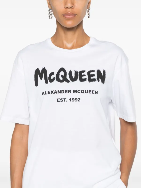 Alexander McQueen Graffiti T-shirt | White | FARFETCH JO