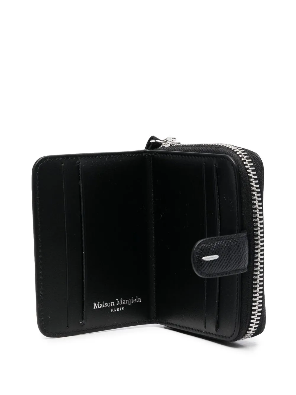 Shop Maison Margiela Zip-around Compact Wallet In Schwarz