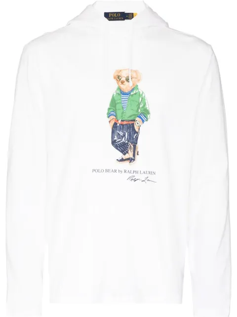 Polo Ralph Lauren هودي قطن بنقش 'بولو بير'