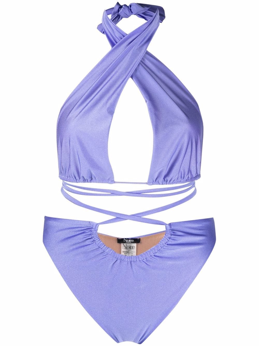 

Noire Swimwear traje de baño con cuello halter - Azul