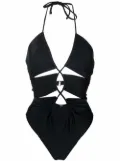 Noire Swimwear cut-out halterneck swimsuit - Black