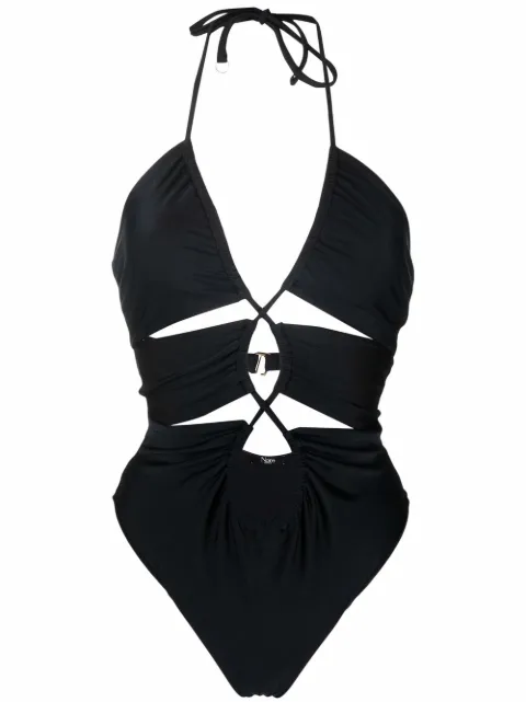 Noire Swimwear maillot de bain à dos-nu