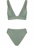 Noire Swimwear high-waisted V-neck bikini set - Green