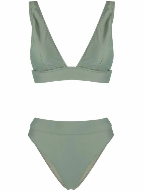 Noire Swimwear high-waisted V-neck bikini set