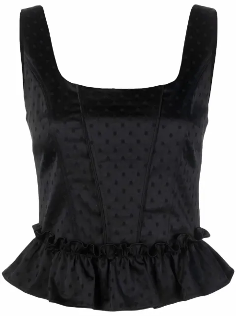 RXQUETTE spot-jacquard peplum corset top