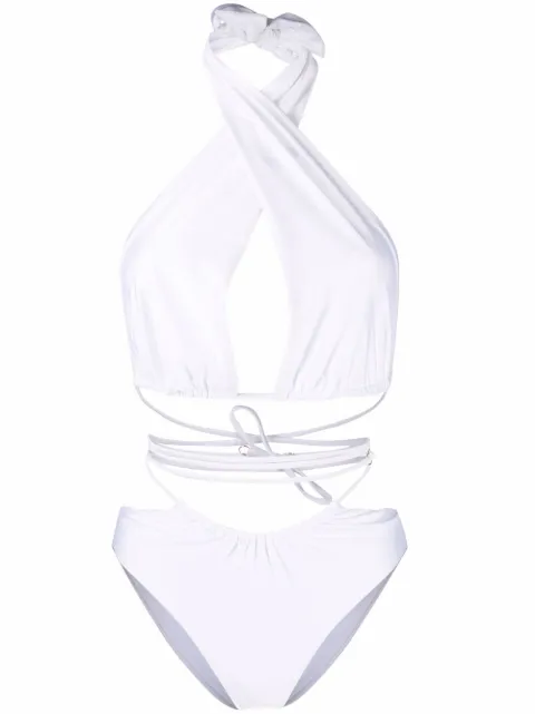 Noire Swimwear maillot de bain à détails en lurex