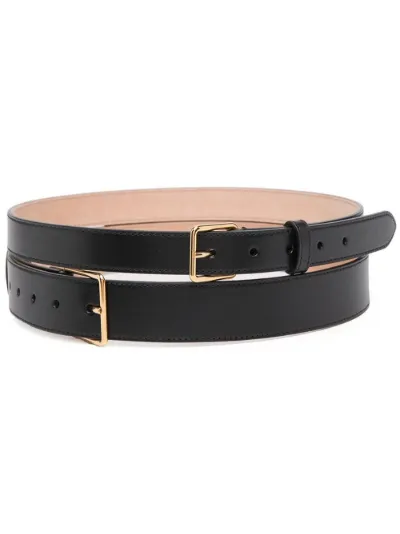 double-wrap leather belt | Alexander 