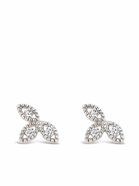 Dinny Hall 14kt white gold Jasmine Flower diamond earrings