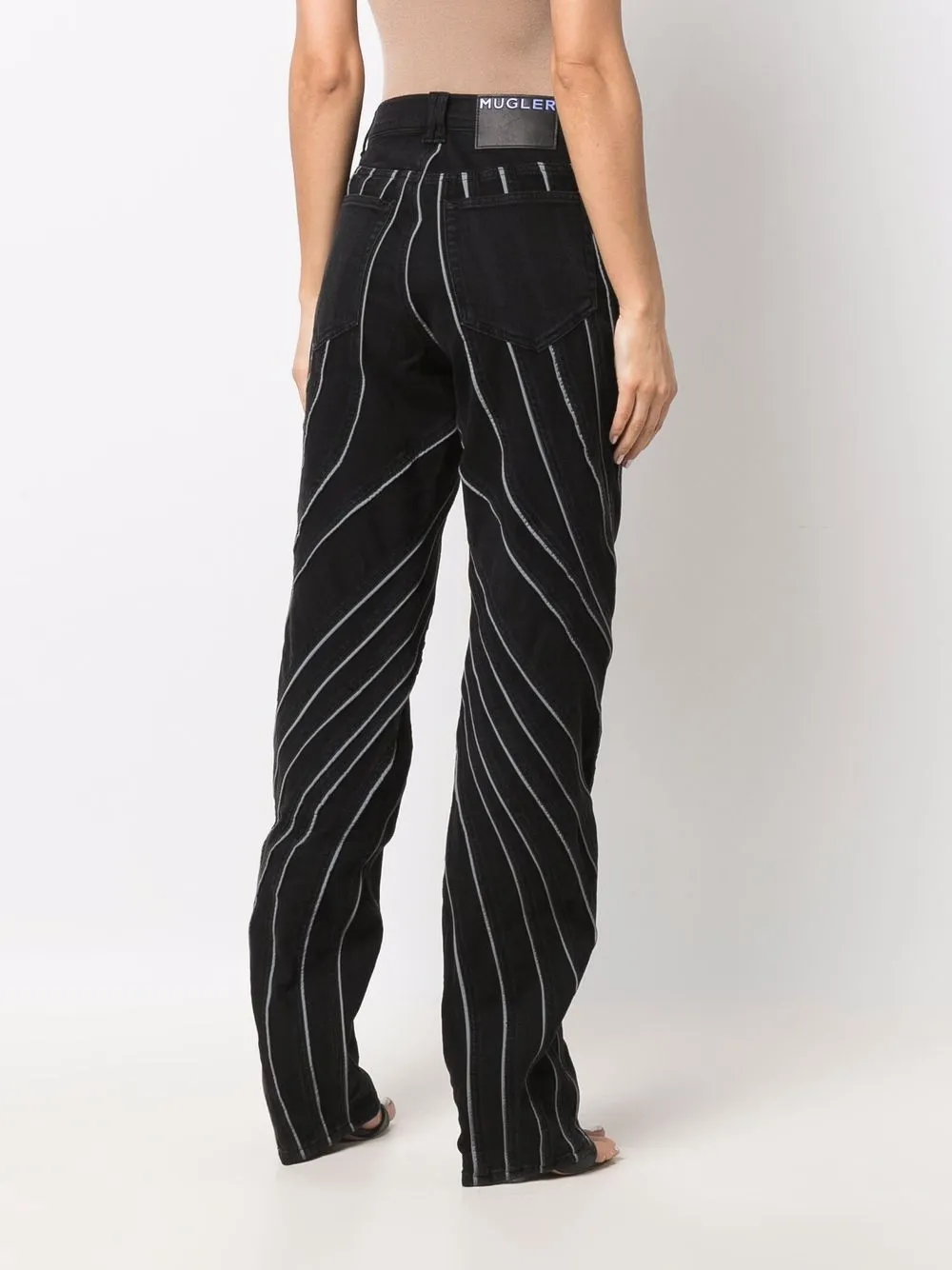 фото Mugler джинсы в полоску
