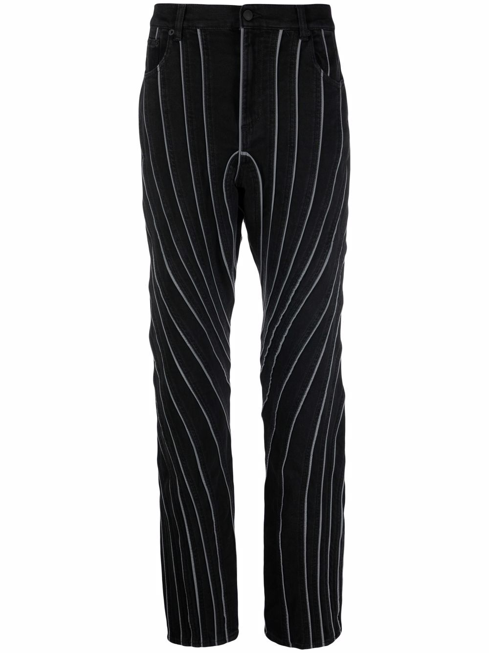 фото Mugler striped straight-leg jeans