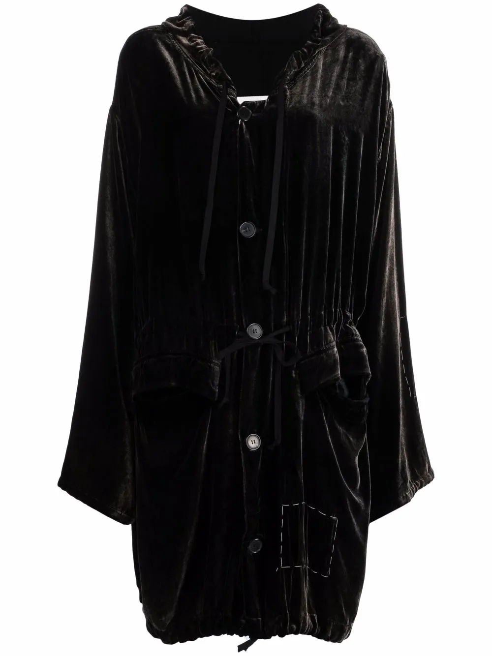 Maison Margiela vestido camisero con capucha - Negro