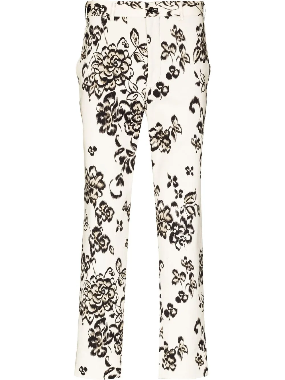 

Comme Des Garçons Homme Plus floral-print tailored trousers - Neutrals