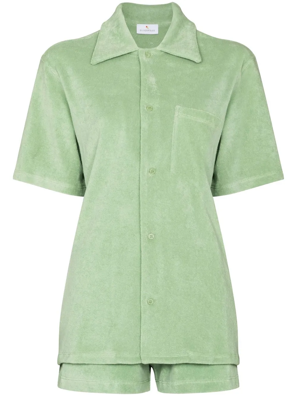 

Gil Rodriguez cutaway-collar terry shirt - Green