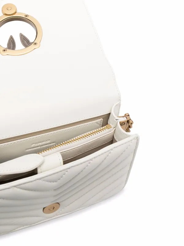 chevron quilted mini love shoulder bolsa