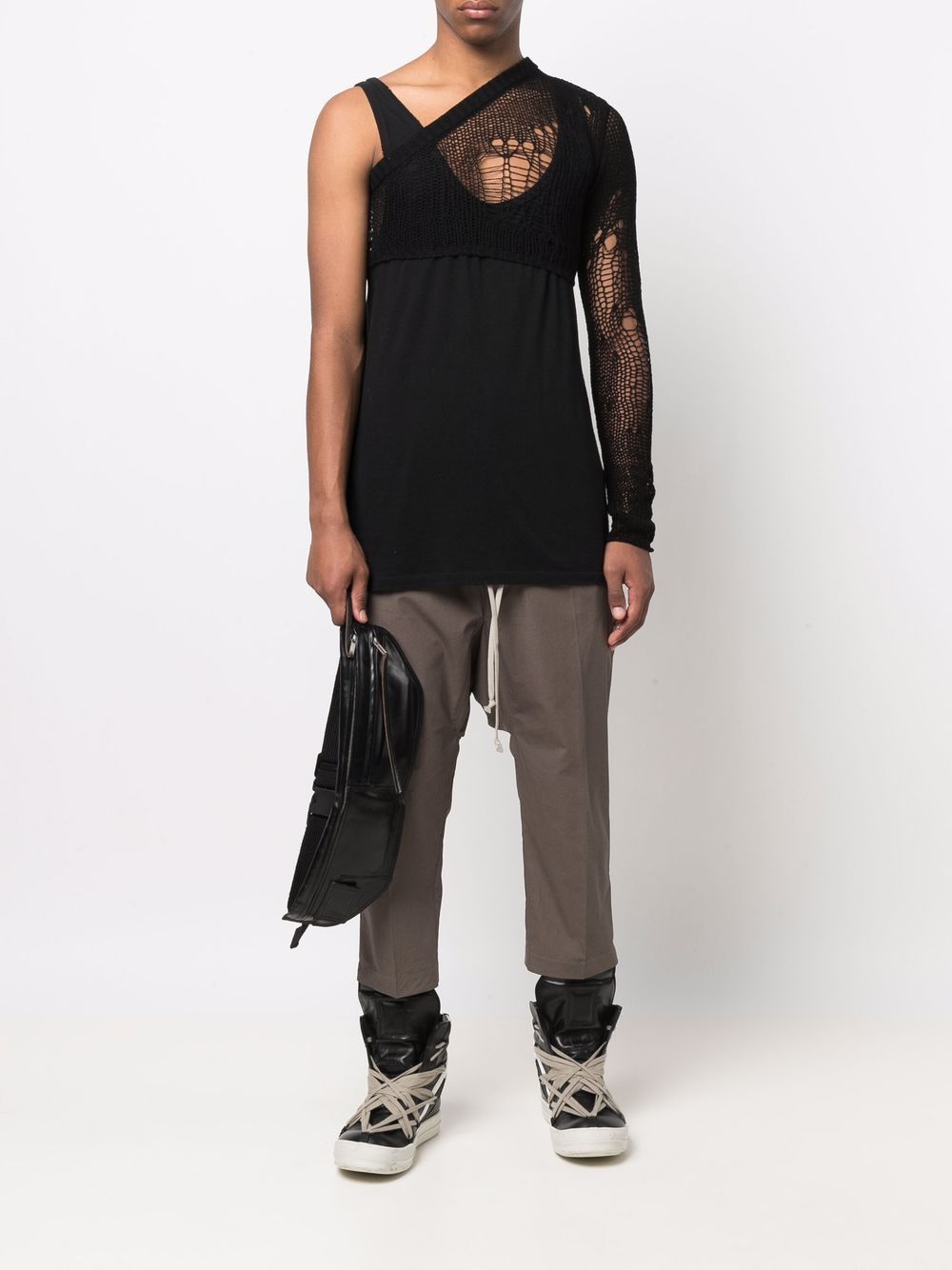 Rick Owens Broek met verlaagd kruis - Grijs