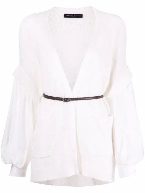 Fabiana Filippi sequin-knit puff-sleeve cardigan 