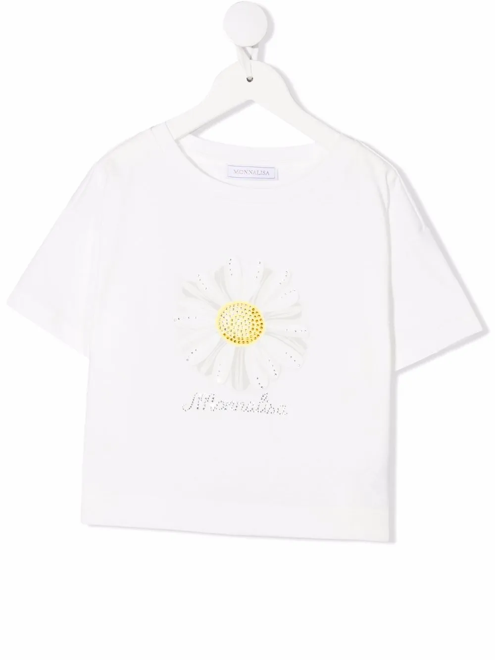 

Monnalisa playera con logo y detalles - Blanco