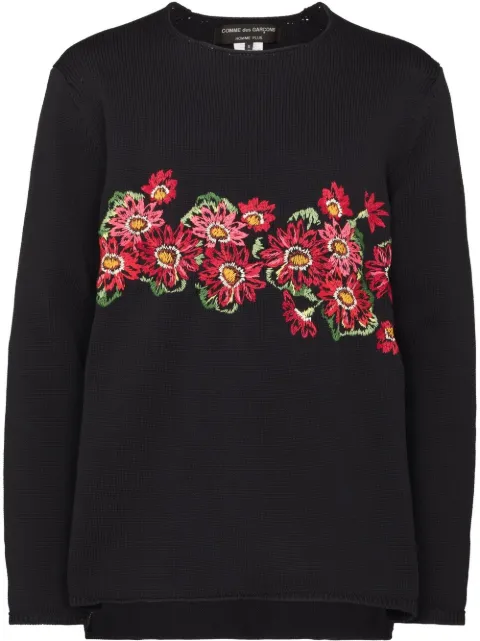 Comme Des Garçons Homme Plus suéter tejido con bordado floral