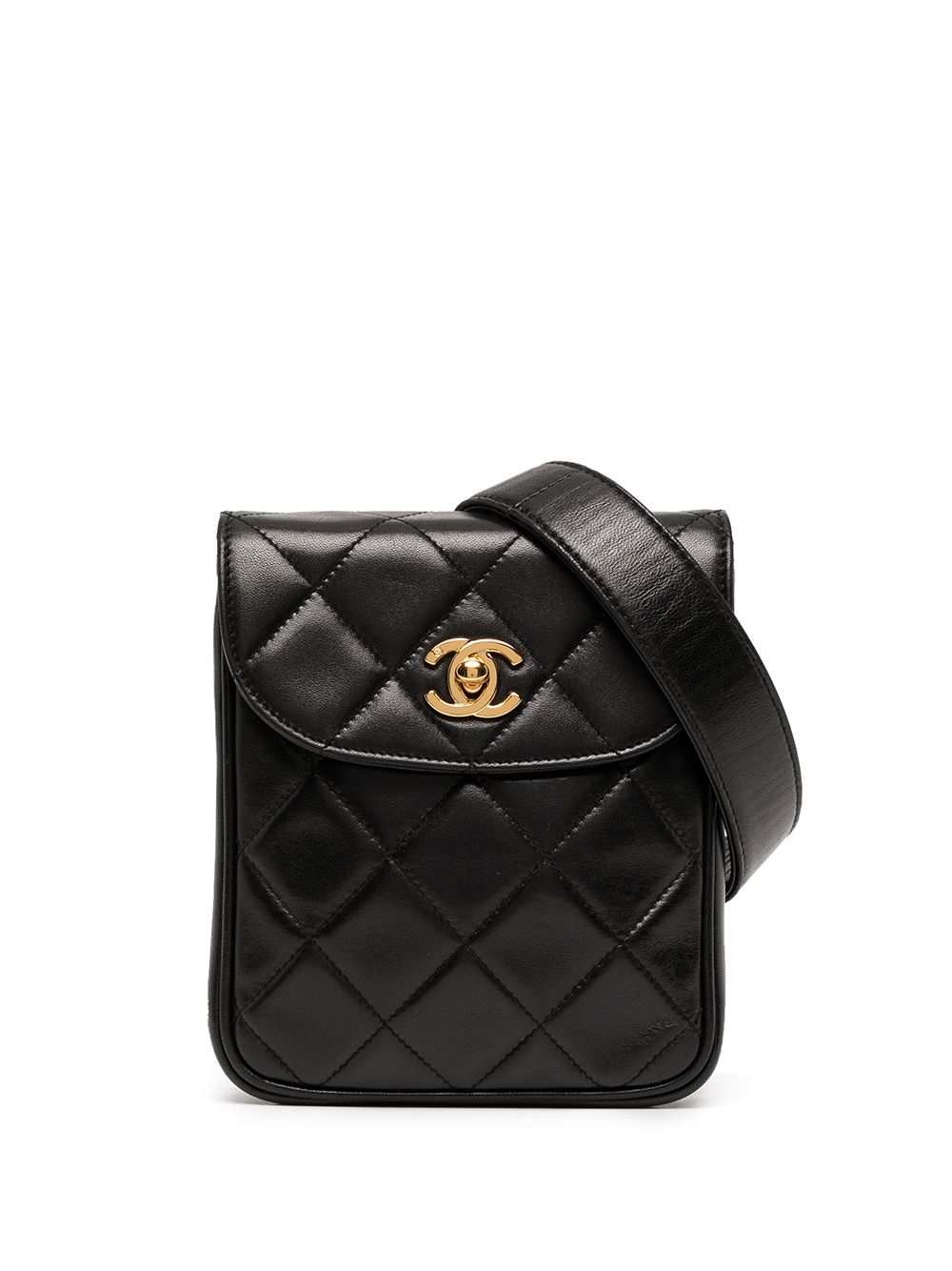 

Chanel Pre-Owned 1995 CC diamond-quilted belt bag - Black