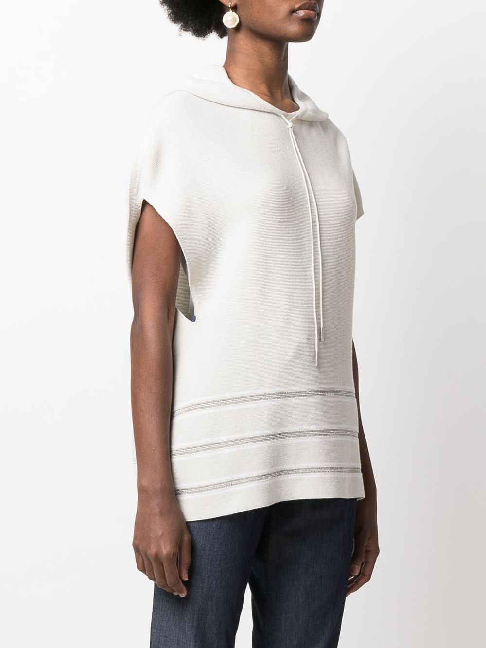 фото Fabiana filippi short-sleeve knitted hoodie