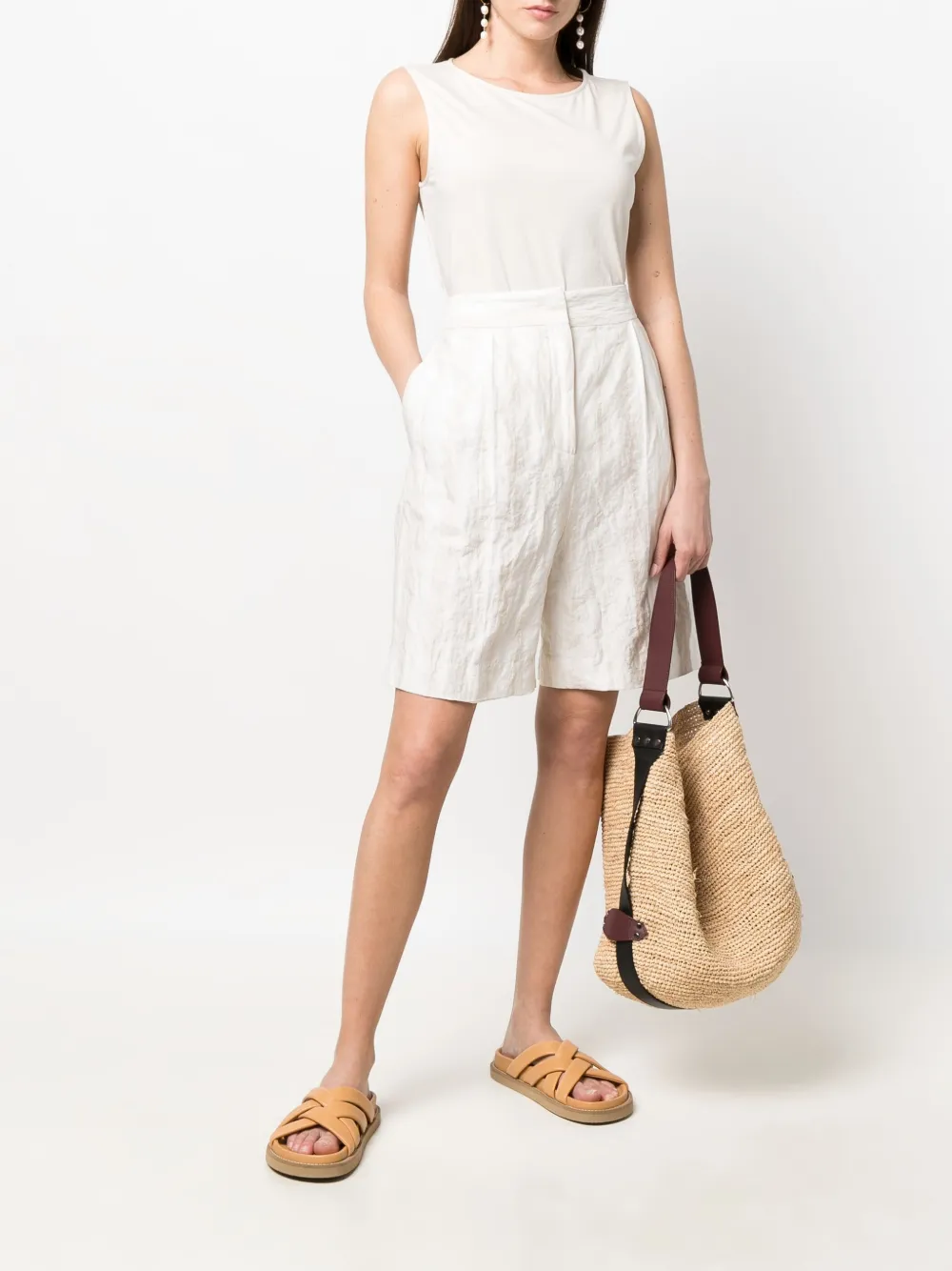 Fabiana Filippi Gestreepte shorts - Beige