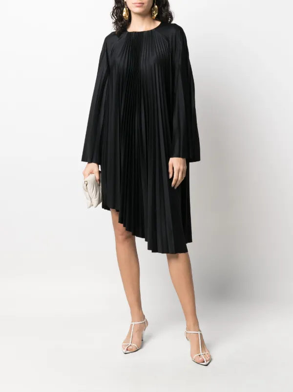 Fabiana Filippi Pleated Asymmetric Dress | Black | FARFETCH