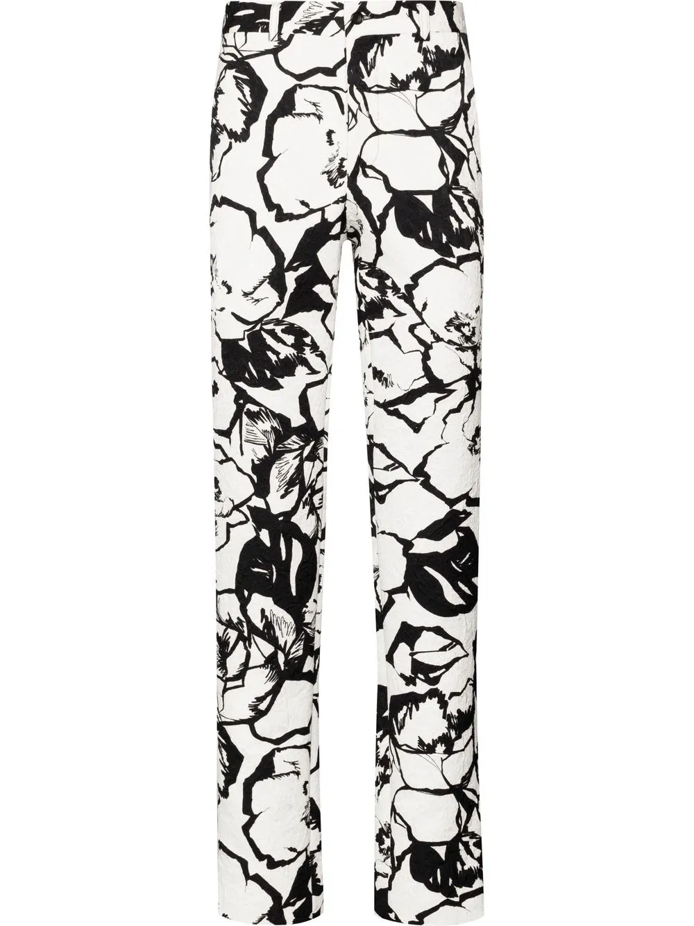 

Comme Des Garçons Homme Plus pantalones slim con motivo floral en jacquard - Blanco