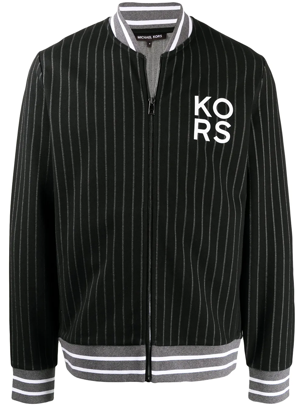 pinstripe baseball jacket