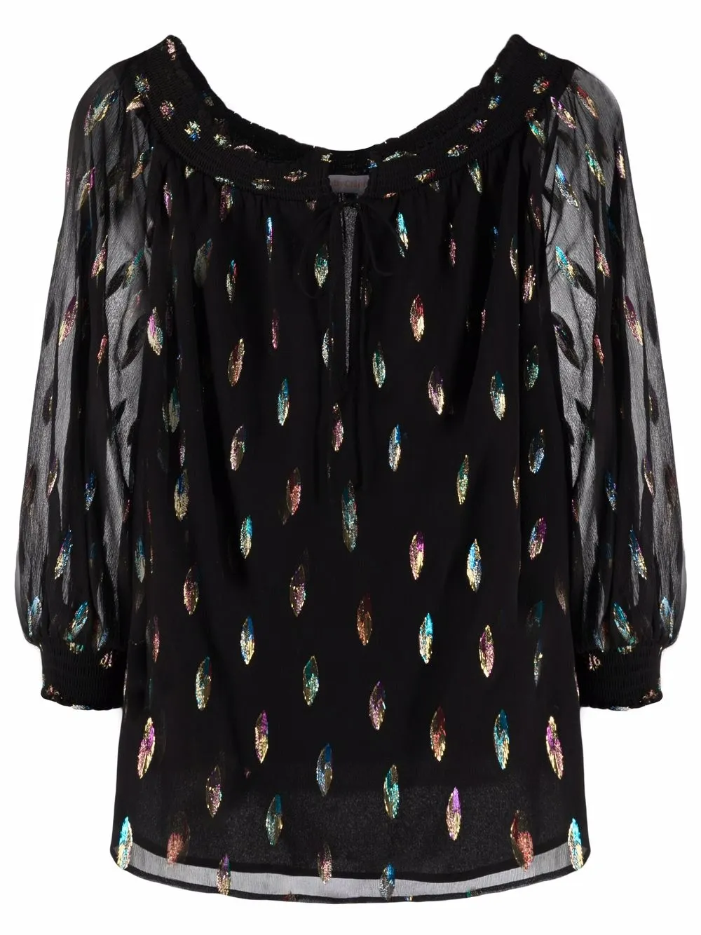 

See by Chloé blusa con plumas estampadas - Negro