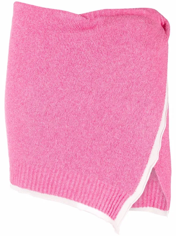 Jacquemus twisted wrap Knitted Mini Skirt Farfetch