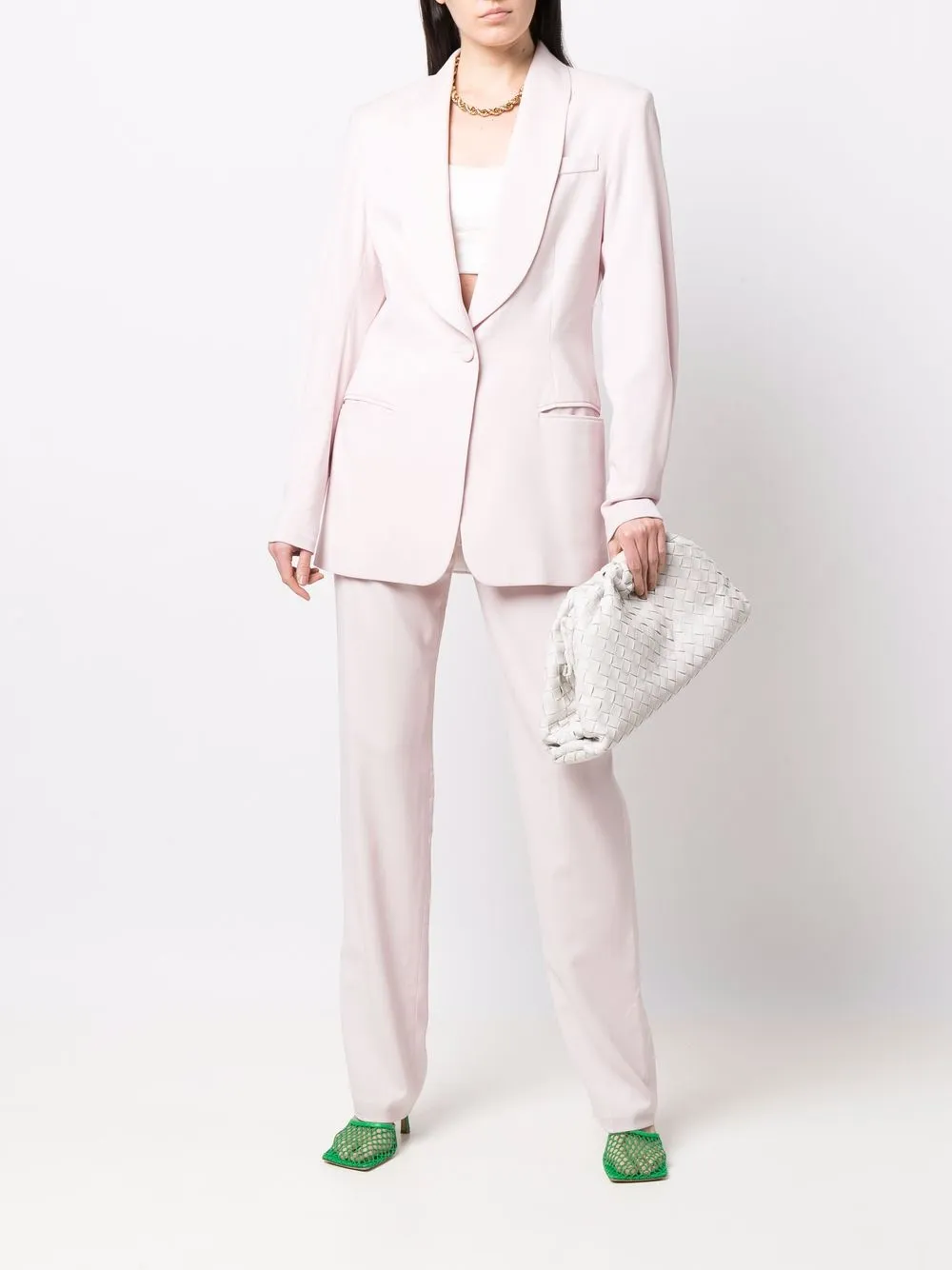 MANURI Blazer met enkele rij knopen - Roze