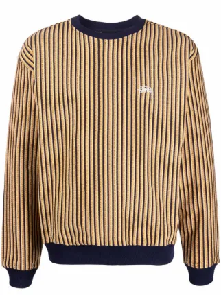 St ssy Striped Print Sweatshirt Farfetch