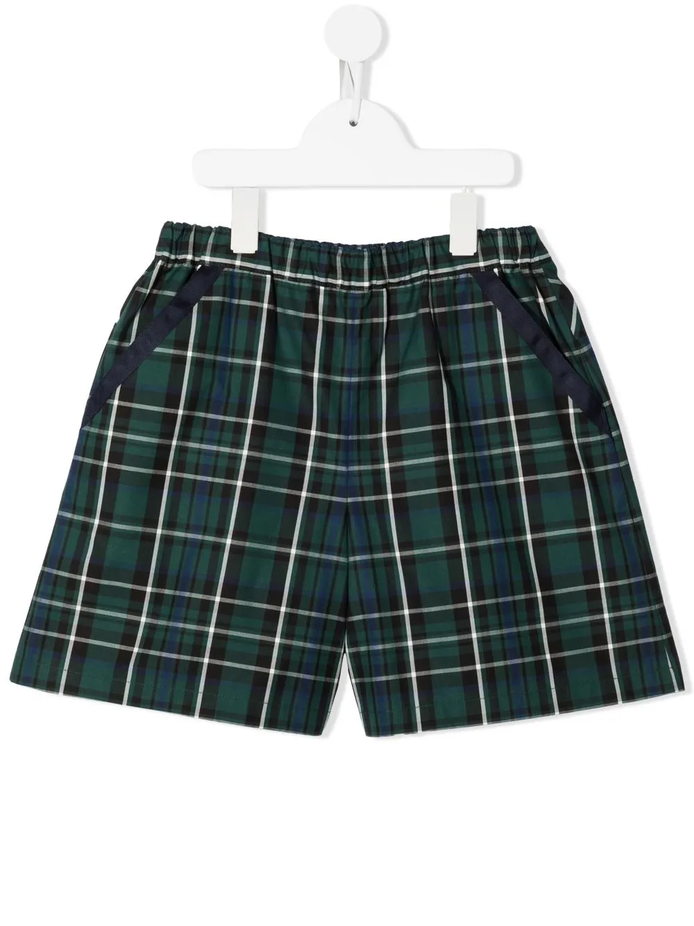 

Familiar shorts con cuadros estampados - Verde