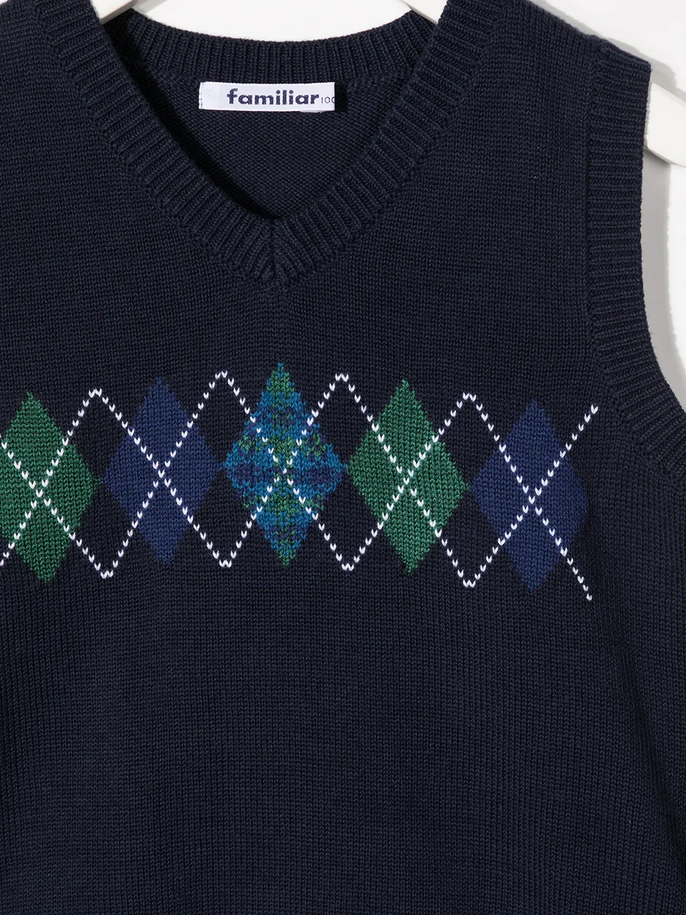  Familiar Pullunder Mit Argyle Muster   Blau 