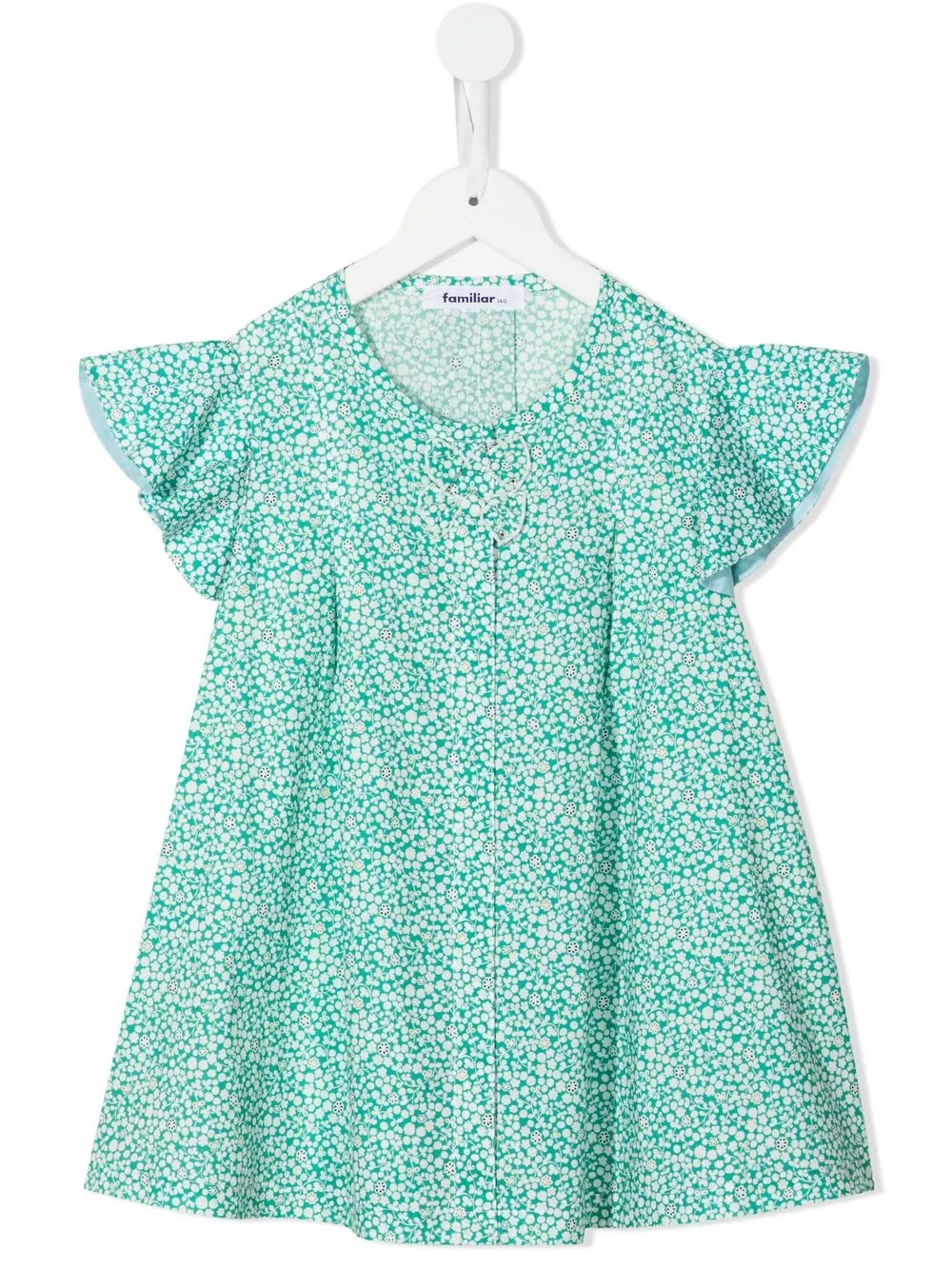 

Familiar vestido casual con cuello redondo - Verde