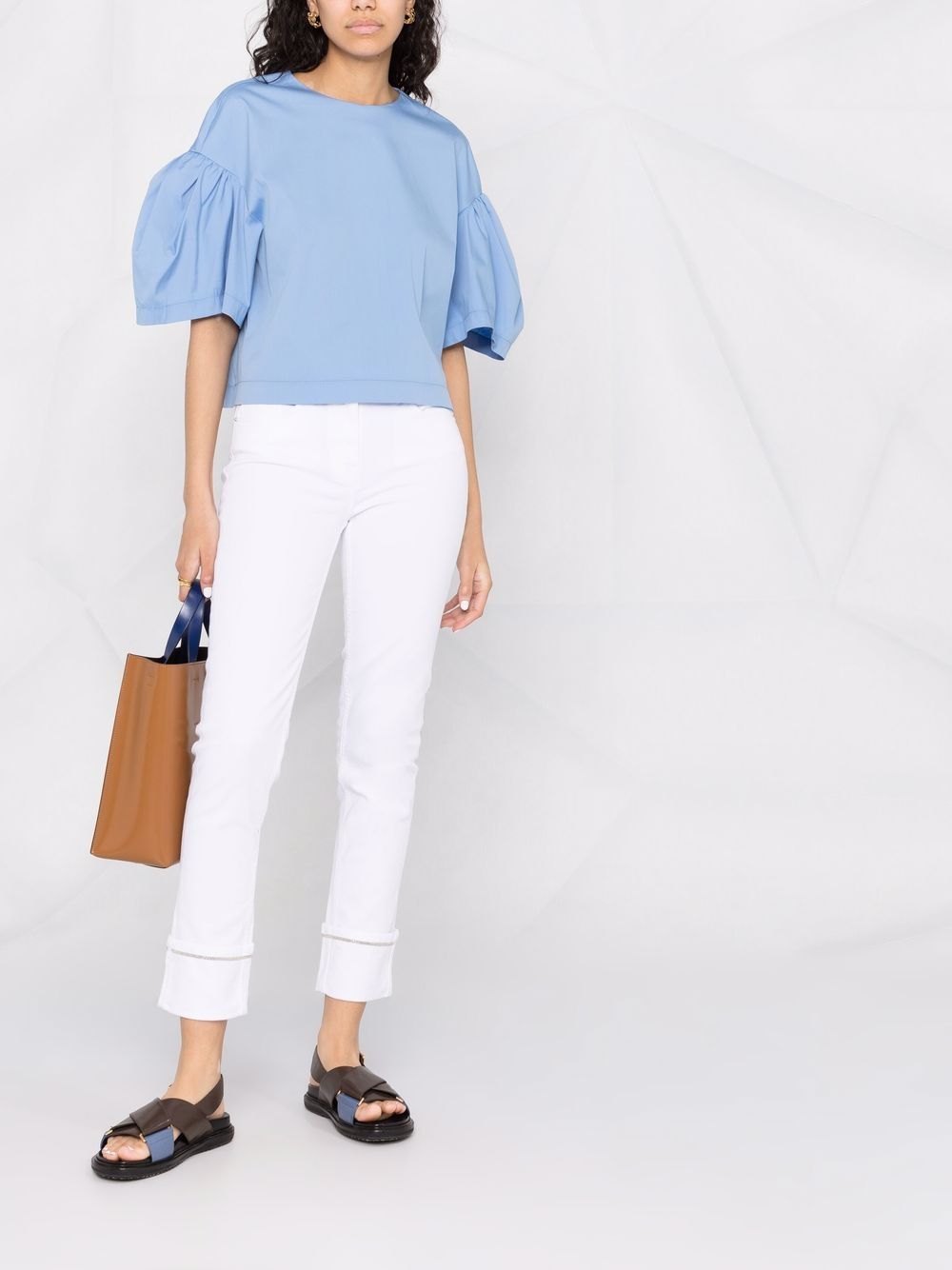 Fabiana Filippi Blouse met pofmouwen - Blauw