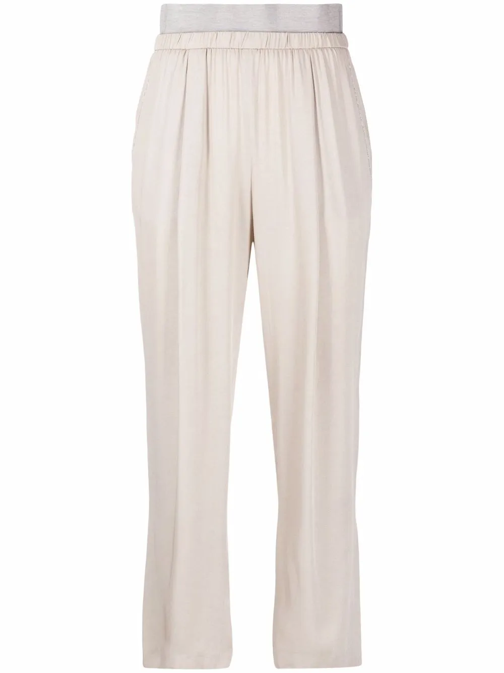 

Fabiana Filippi elasticated-waistband tapered trousers - Neutrals