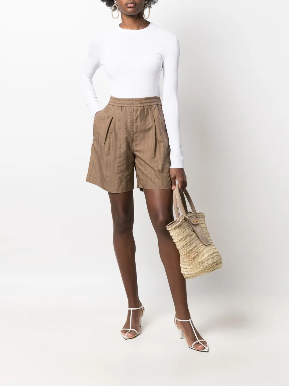 Fabiana Filippi Gestreepte shorts - Bruin