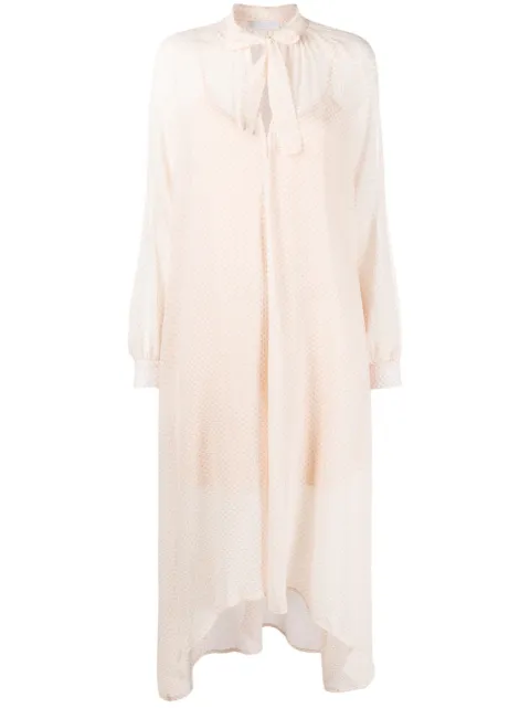 Fabiana Filippi graphic-print long-sleeve midi dress