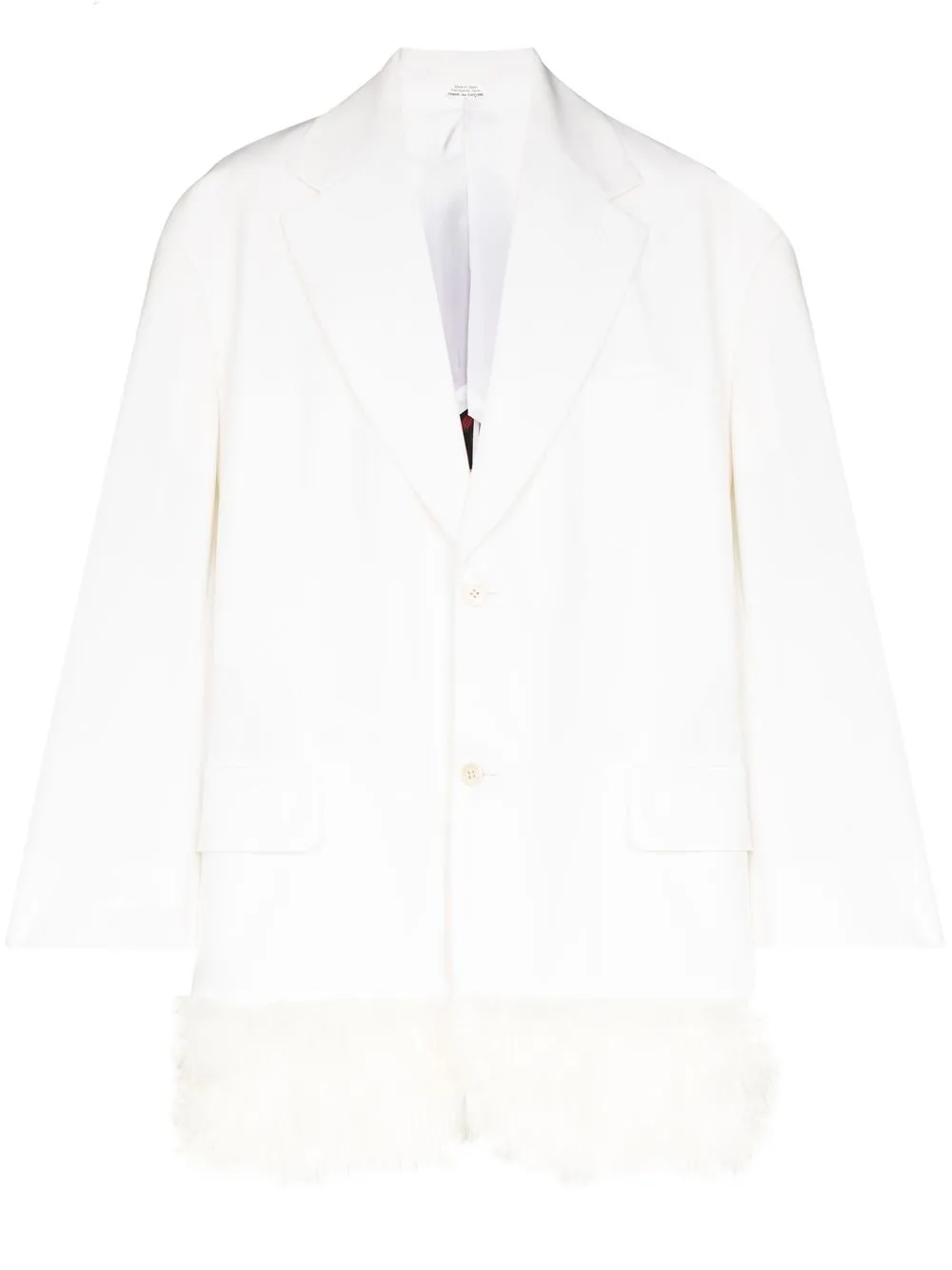 

Comme Des Garçons Homme Plus faux fur trim oversized blazer - White