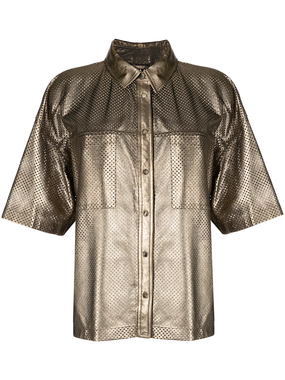 Brunello Cucinelli Geperforeerd shirtjack Goud