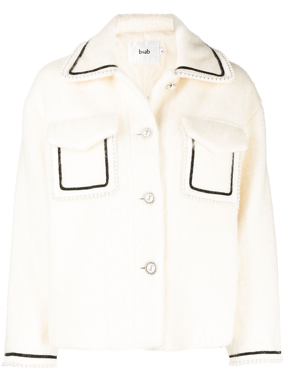 b+ab faux-pearl embellished jacket - White