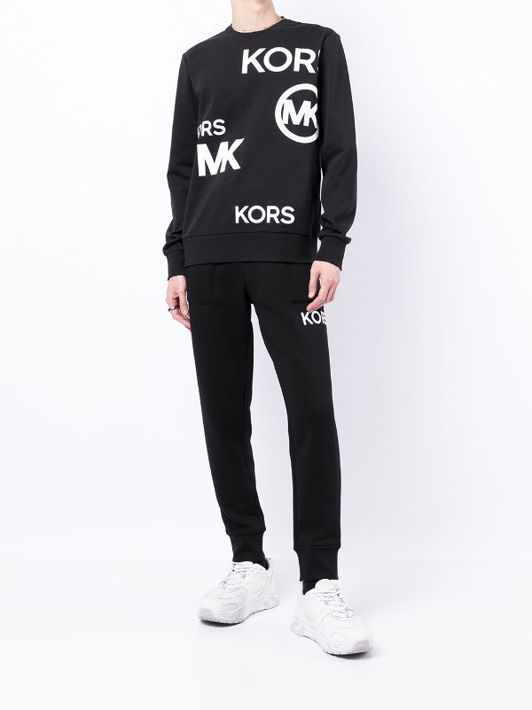 michael kors crew neck logo sweatshirt black