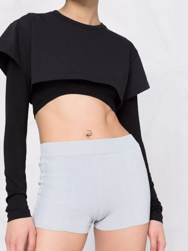 jacquemus fitted ribbed shorts