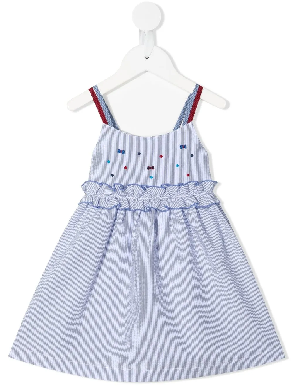 

Familiar vestido con tiras en contraste - Azul