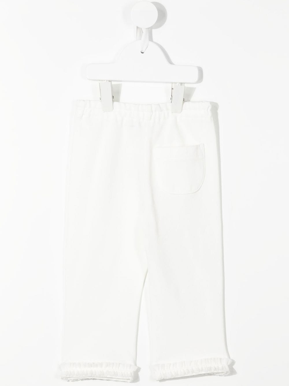 Shop Familiar Ruffle-hem Trousers In White