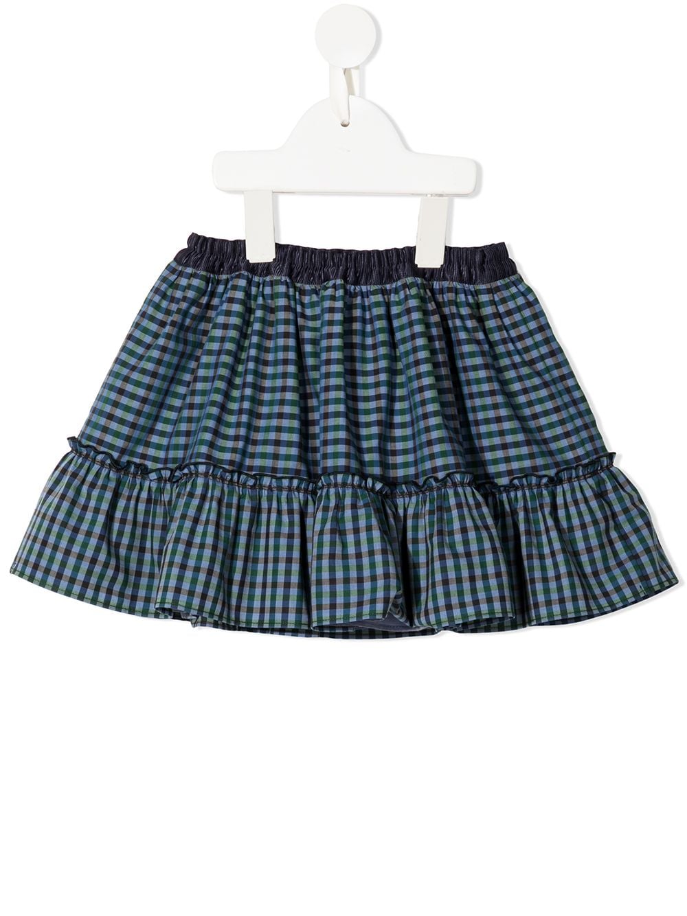 

Familiar check-print flared skirt - Blue