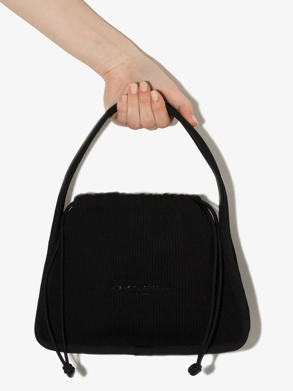 Shop Alexander Wang Small Ryan Knitted Tote Bag In Black